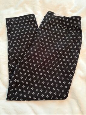 Black Patterned Women’s  Pants - Classic Casual 14W